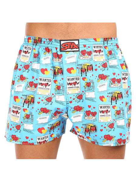 Styx Pánské trenky Styx art klasická guma nadrozměr Valentýn páry