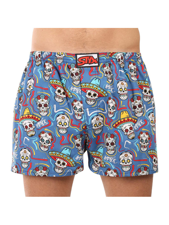 Styx Pánské trenky Styx art klasická guma nadrozměr lebky