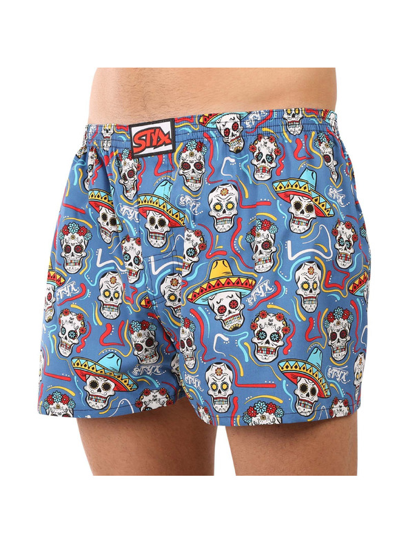 Styx Pánské trenky Styx art klasická guma nadrozměr lebky