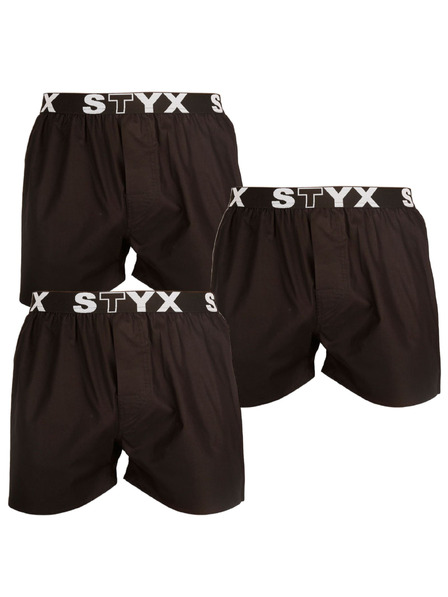 Styx Sada tří - pánské trenky Styx sportovní guma černé
