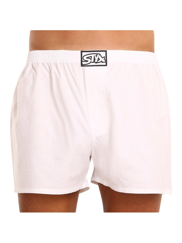 Styx Pánské trenky Styx klasická guma bílé + fixy na textil