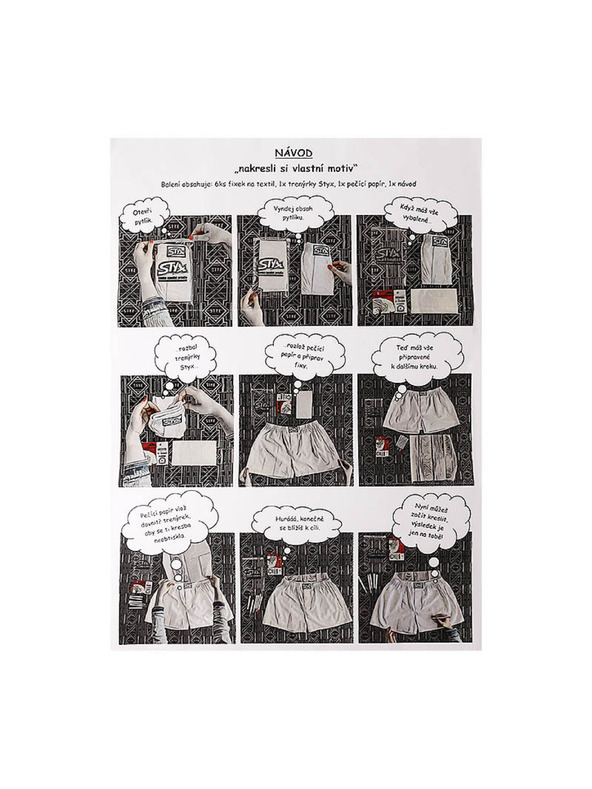 Styx Pánské trenky Styx klasická guma bílé + fixy na textil