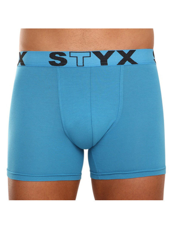 Styx Sada tří - pánské boxerky Styx long sportovní guma modré