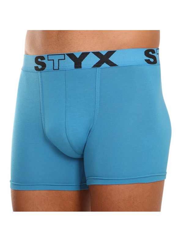 Styx Sada tří - pánské boxerky Styx long sportovní guma modré