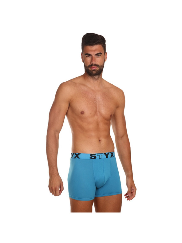 Styx Sada tří - pánské boxerky Styx long sportovní guma modré
