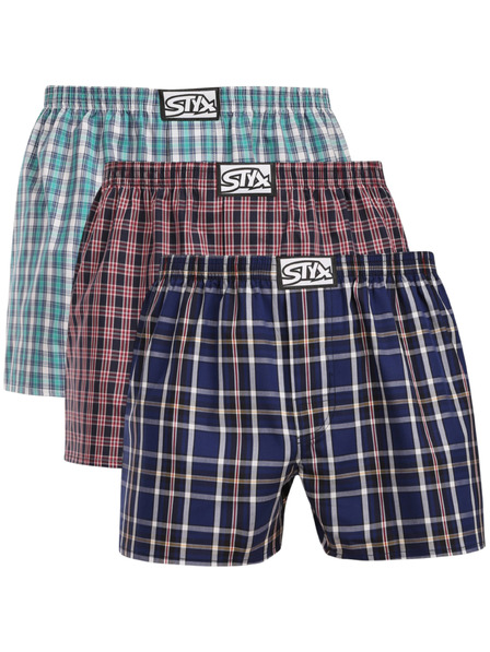 Styx Sada tří - pánské trenky Styx klasická guma vícebarevné