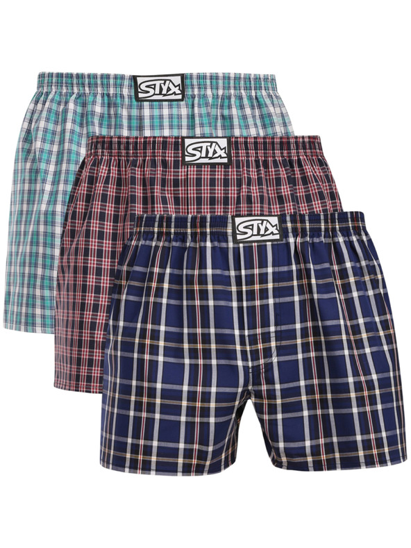 Styx Sada tří - pánské trenky Styx klasická guma vícebarevné
