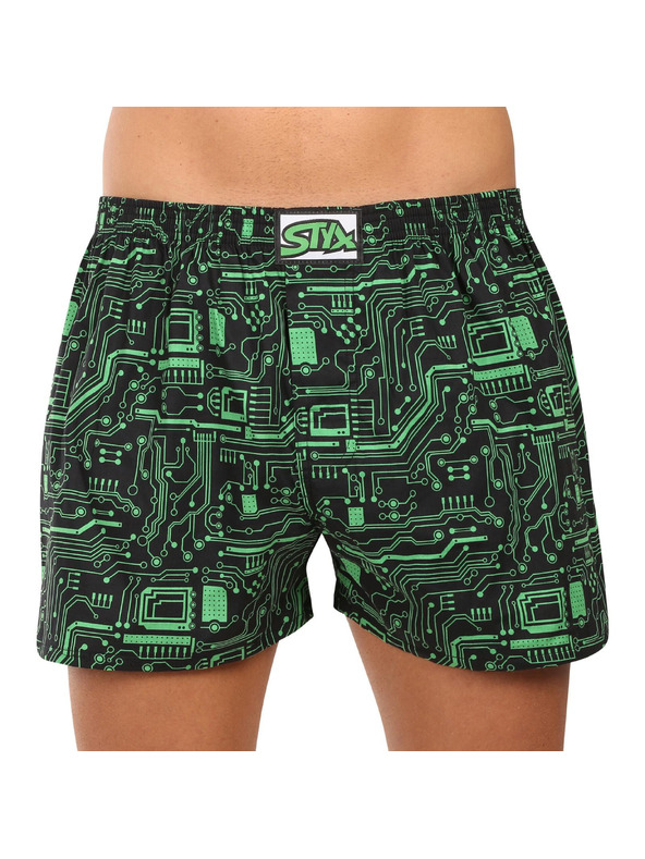 Styx Sada tří - pánské trenky Styx art klasická guma nadrozměr vícebarevné