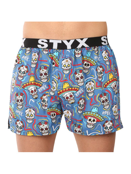 Styx Pánské trenky Styx art sportovní guma lebky