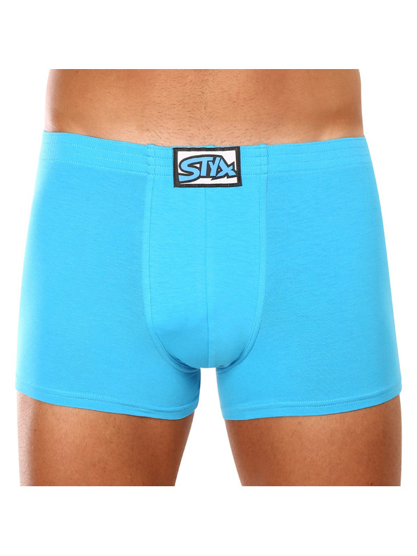 Styx Sada tří - pánské boxerky Styx klasická guma světle modré
