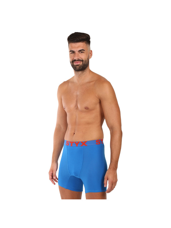 Styx Pánské boxerky Styx long sportovní guma modré