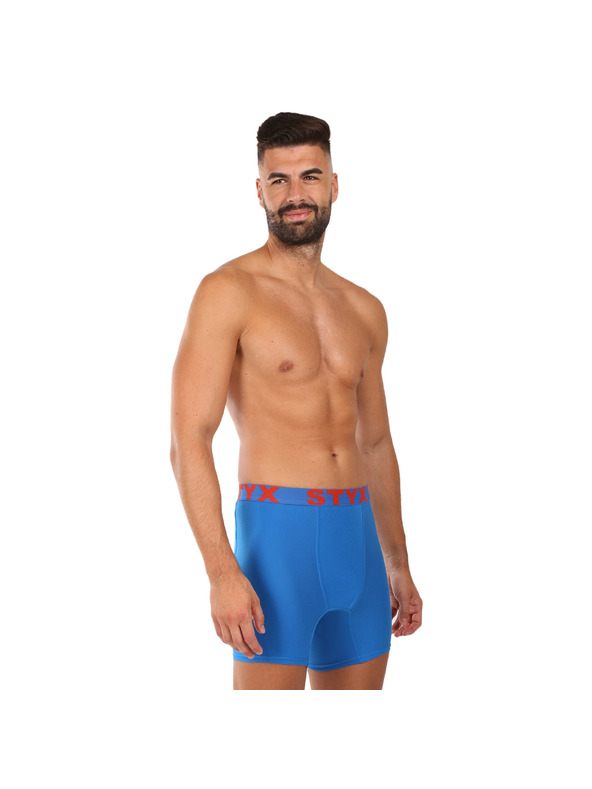 Styx Pánské boxerky Styx long sportovní guma modré