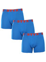 Styx Sada tří - pánské boxerky Styx long sportovní guma modré