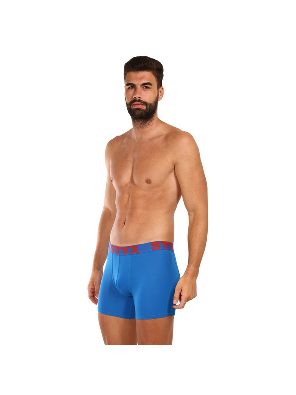 Styx Sada tří - pánské boxerky Styx long sportovní guma modré