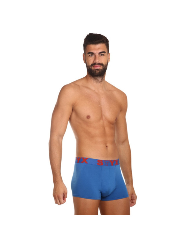 Styx Sada tří - pánské boxerky Styx sportovní guma modré