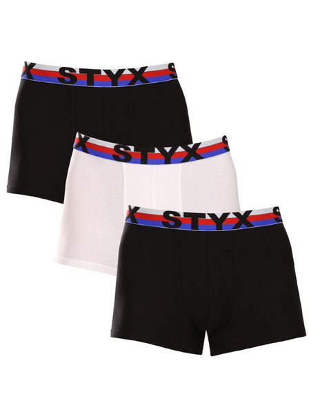 Styx Sada tří - pánské boxerky Styx sportovní guma vícebarevné trikolóra