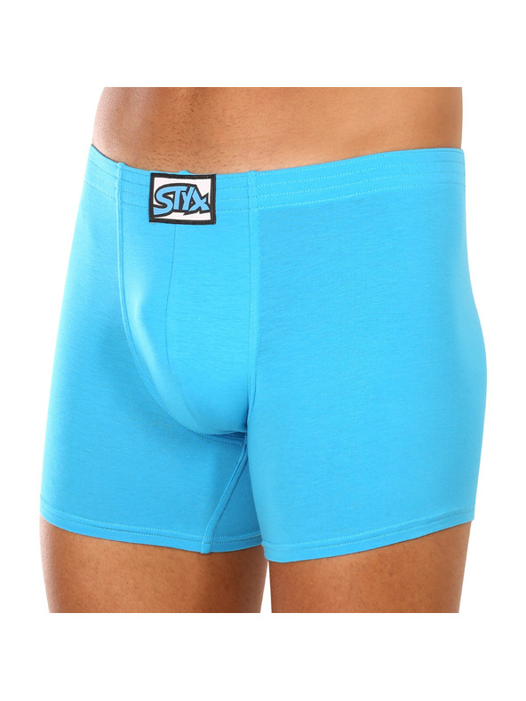 Styx Sada tří - pánské boxerky Styx long klasická guma světle modré