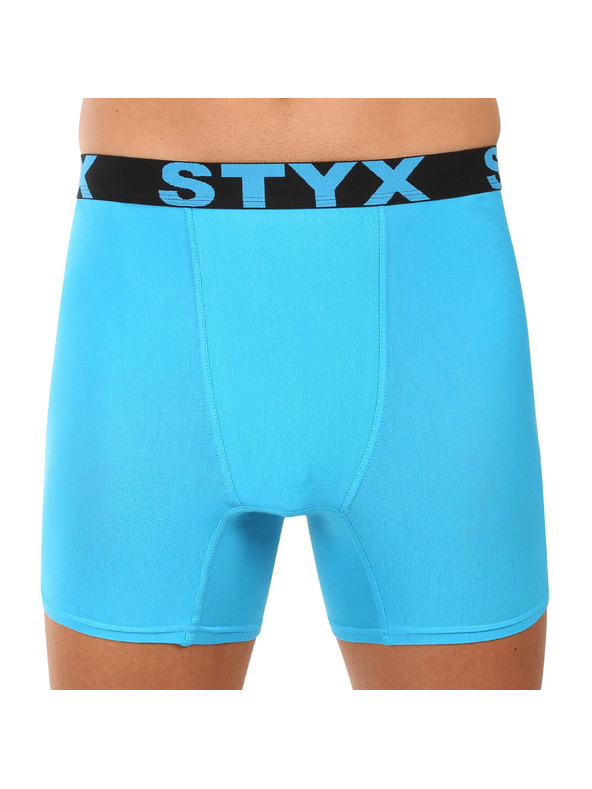 Styx Pánské boxerky Styx long sportovní guma světle modré