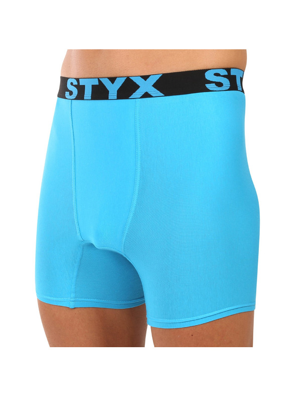 Styx Pánské boxerky Styx long sportovní guma světle modré