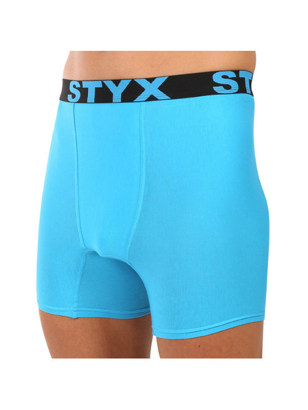Styx Pánské boxerky Styx long sportovní guma světle modré