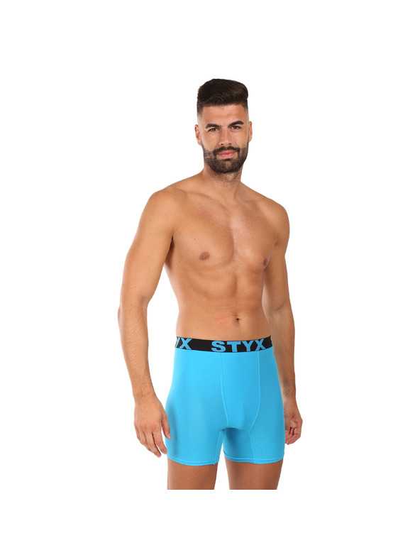 Styx Pánské boxerky Styx long sportovní guma světle modré