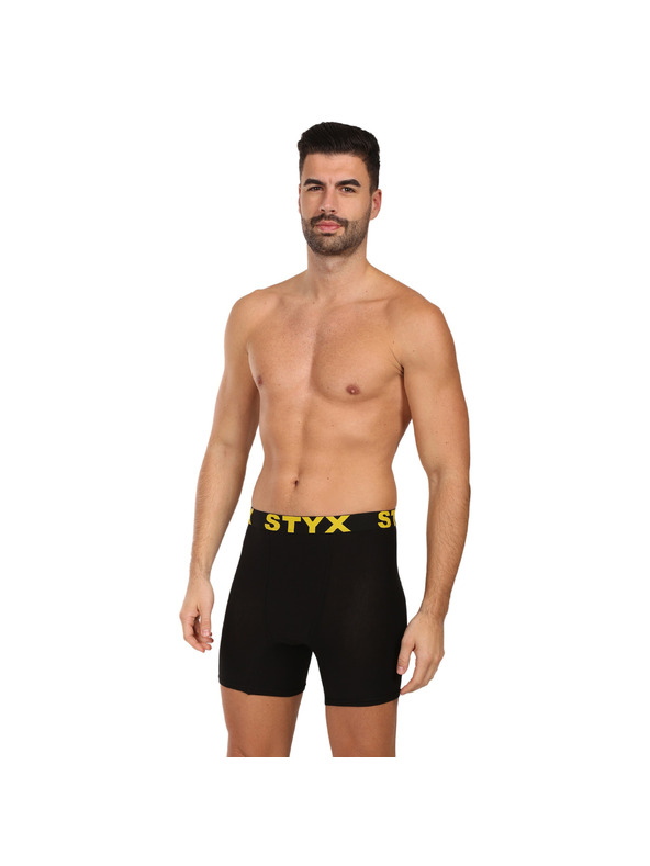 Styx Pánské boxerky Styx long sportovní guma černé