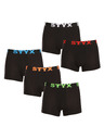 Styx Sada pěti - pánské boxerky Styx sportovní guma černé