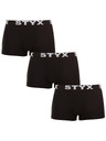 Styx Sada tří - pánské boxerky Styx sportovní guma černé