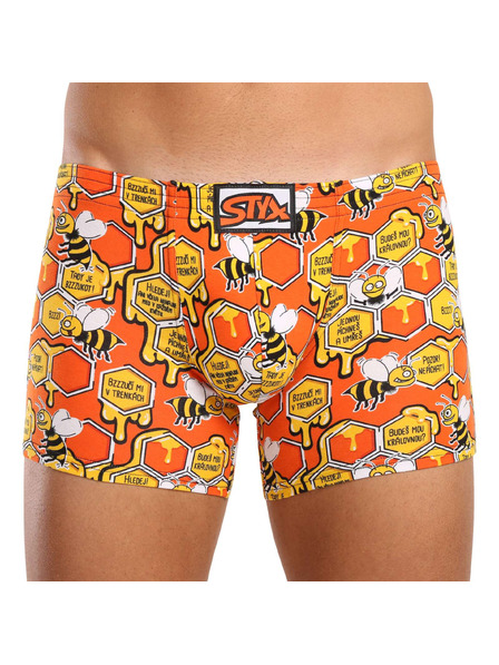 Styx Pánské boxerky Styx long art klasická guma včelky