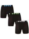 Styx Sada tří - pánské boxerky Styx long sportovní guma černé