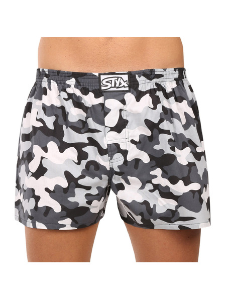 Styx Pánské trenky Styx art klasická guma nadrozměr maskáč šedý