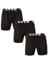 Styx Sada tří - pánské boxerky Styx long sportovní guma černé