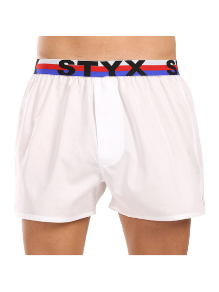 Styx Sada tří - pánské trenky Styx sportovní guma bílé trikolóra