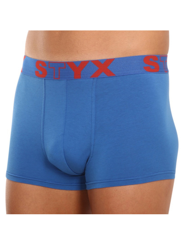 Styx Sada tří - pánské boxerky Styx sportovní guma modré