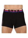 Styx Sada tří - pánské boxerky Styx sportovní guma černé trikolóra
