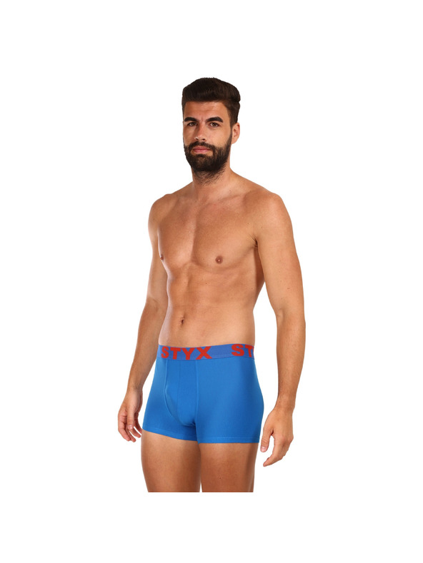 Styx Sada tří - pánské boxerky Styx sportovní guma modré