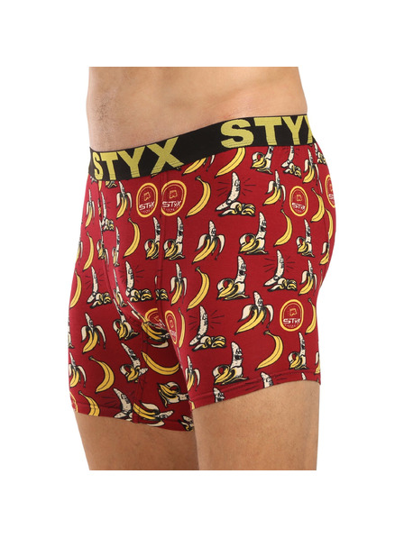 Styx Pánské boxerky Styx long art sportovní guma banány