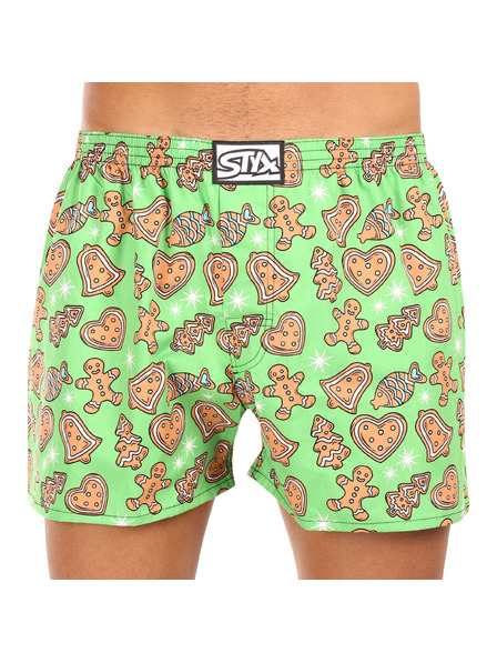 Styx Pánské trenky Styx art klasická guma nadrozměr Vánoce perníčky