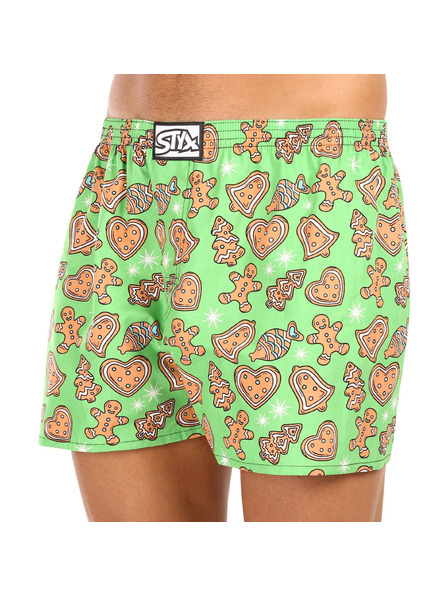 Styx Pánské trenky Styx art klasická guma nadrozměr Vánoce perníčky