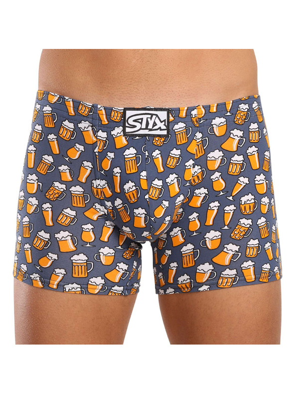 Styx Sada tří - pánské boxerky Styx long art klasická guma vícebarevné
