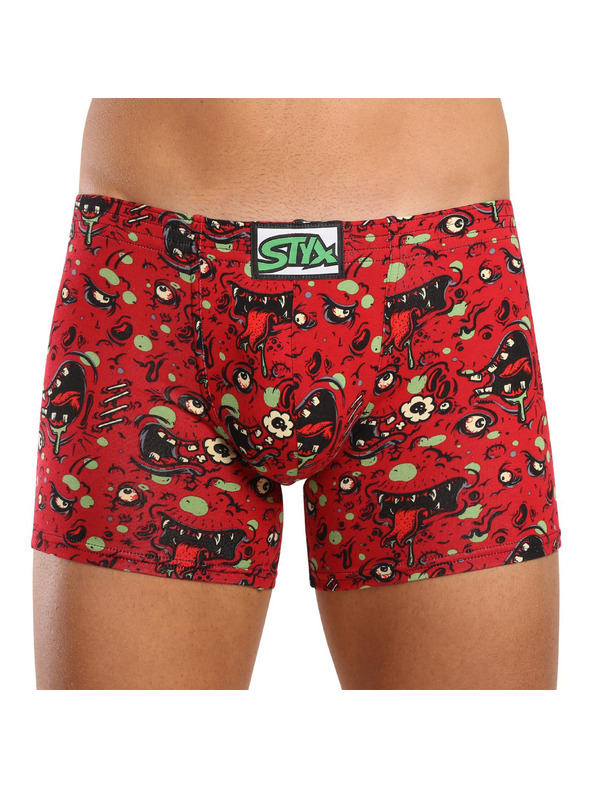 Styx Sada tří - pánské boxerky Styx long art klasická guma vícebarevné