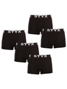 Styx Sada pěti - pánské boxerky Styx sportovní guma černé