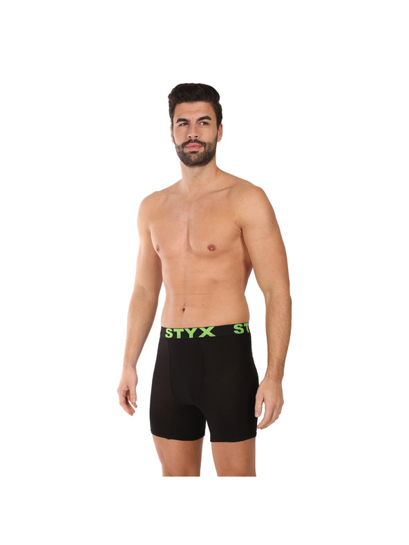 Styx Pánské boxerky Styx long sportovní guma černé