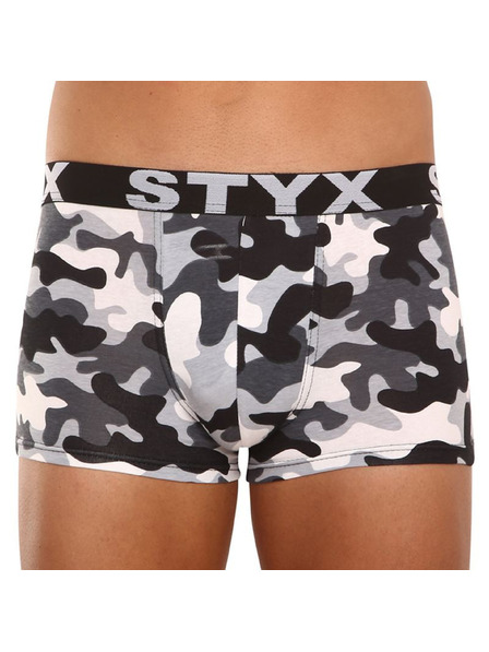 Styx Pánské boxerky Styx art sportovní guma nadrozměr maskáč