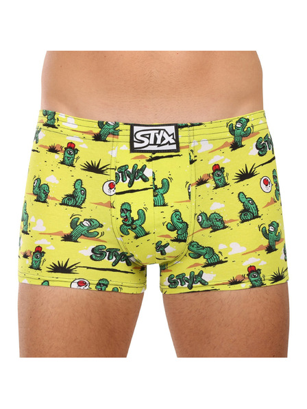 Styx Pánské boxerky Styx art klasická guma kaktusy
