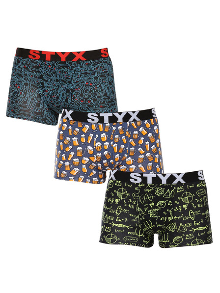 Styx Sada tří - pánské boxerky Styx art sportovní guma vícebarevné (3G12672/2)