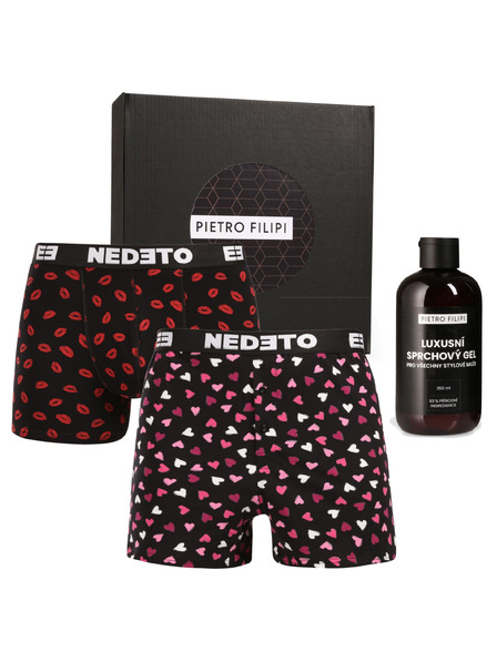 Nedeto Pánská dárková sada trenky a boxerky Nedeto a sprchový gel Pietro Filipi