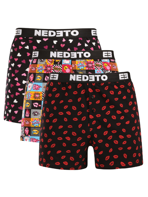 Nedeto Sada tří - pánské trenky Nedeto Valentýn vícebarevné