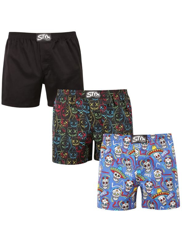 Styx Sada tří - pánské trenky Styx premium art klasická guma