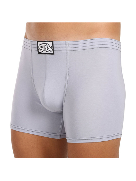Styx Pánské boxerky Styx long klasická guma světle šedé